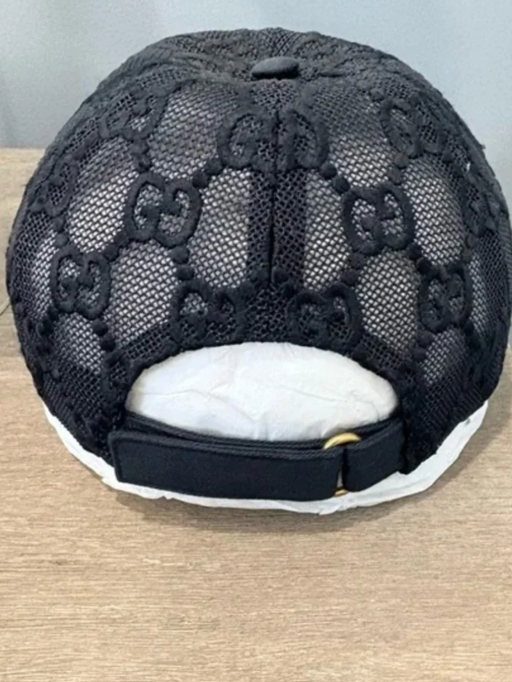 Gucci Black Lace Monogram Baseball Cap - Picture 3 of 4